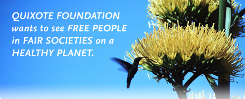 The Quixote foundation wants to see free people in fair societies on a healthy planet